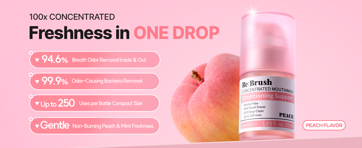 Re:Brush Concentrated Mouthwash Peach 50ml detail image