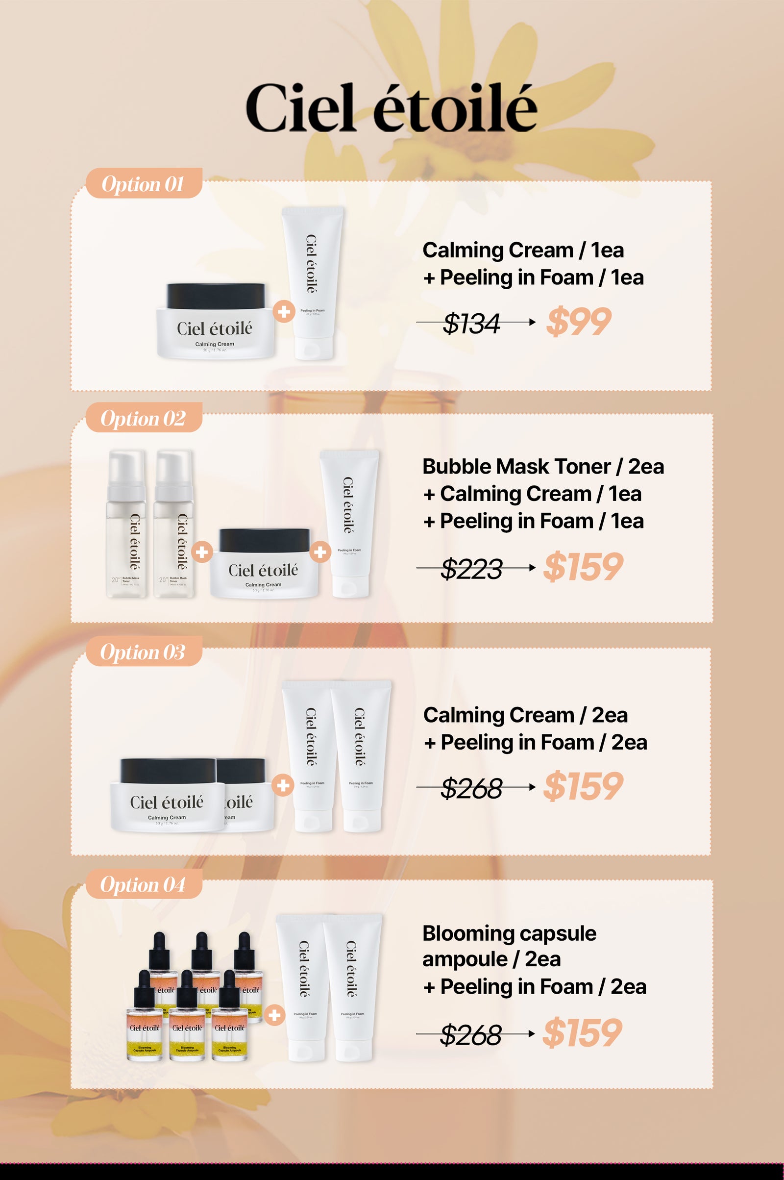 Ciel étoilé Blooming Capsule Ampoule + Peeling in Foam Set detail image