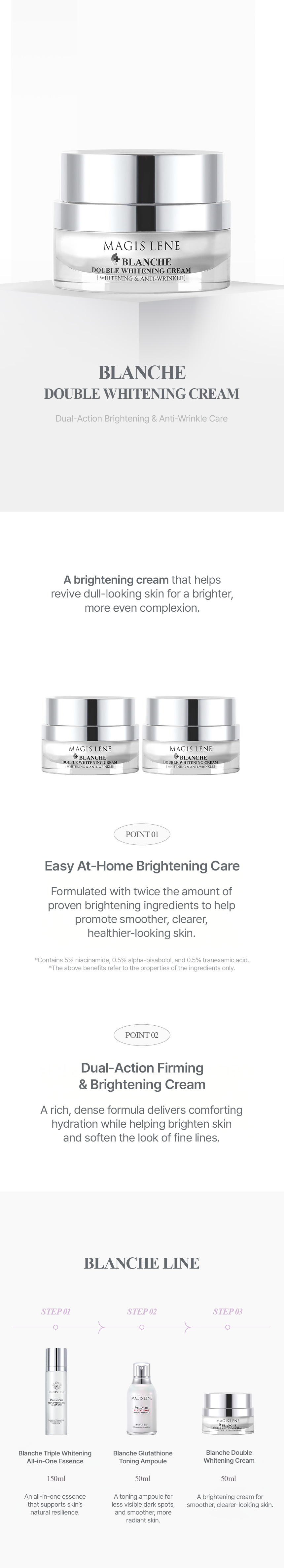 Magis Lene Blanche Double Whitening Cream 1+1 Set 50ml detail image